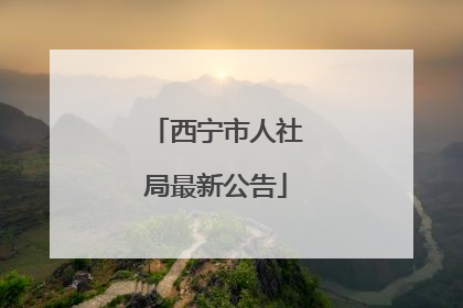 西宁市人社局最新公告