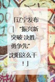 辽宁发布｜“振兴新突破 决胜勇争先” 沈阳这么干！
