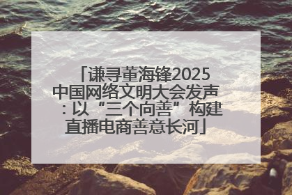 谦寻董海锋2025中国网络文明大会发声：以“三个向善”构建直播电商善意长河