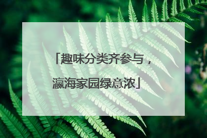 趣味分类齐参与，瀛海家园绿意浓