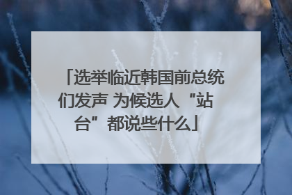 选举临近韩国前总统们发声 为候选人“站台”都说些什么
