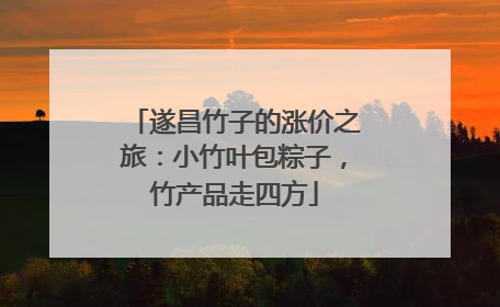 遂昌竹子的涨价之旅：小竹叶包粽子，竹产品走四方