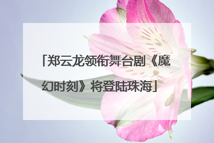 郑云龙领衔舞台剧《魔幻时刻》将登陆珠海