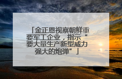 金正恩视察朝鲜重要军工企业，指示“要大量生产新型威力强大的炮弹”
