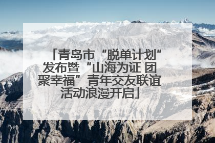 青岛市“脱单计划”发布暨“山海为证 团聚幸福”青年交友联谊活动浪漫开启