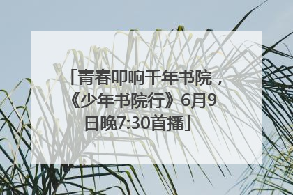 青春叩响千年书院，《少年书院行》6月9日晚7:30首播