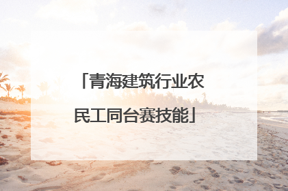 青海建筑行业农民工同台赛技能