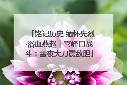 铭记历史 缅怀先烈·浴血燕赵｜喜峰口战斗：雪夜大刀震敌胆