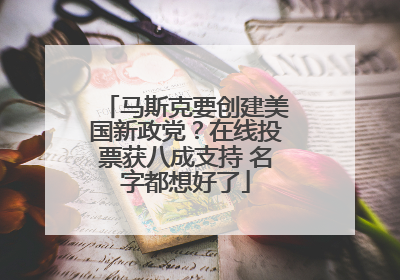 马斯克要创建美国新政党？在线投票获八成支持 名字都想好了