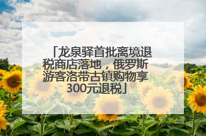龙泉驿首批离境退税商店落地，俄罗斯游客洛带古镇购物享300元退税