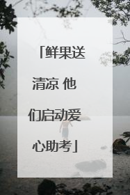 鲜果送清凉 他们启动爱心助考