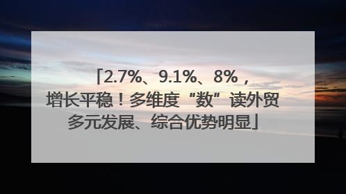 2.7%、9.1%、8%，增长平稳！多维度“数”读外贸多元发展、综合优势明显