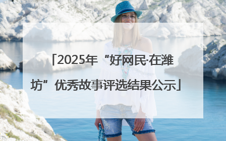 2025年“好网民·在潍坊”优秀故事评选结果公示