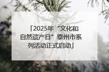 2025年“文化和自然遗产日”泰州市系列活动正式启动