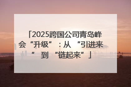 2025跨国公司青岛峰会“升级”：从 “引进来” 到 “链起来”