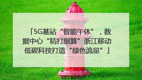5G基站“智能午休”，数据中心“精打细算”浙江移动低碳科技打造“绿色流量”