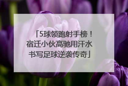 5球领跑射手榜！宿迁小伙高驰用汗水书写足球逆袭传奇
