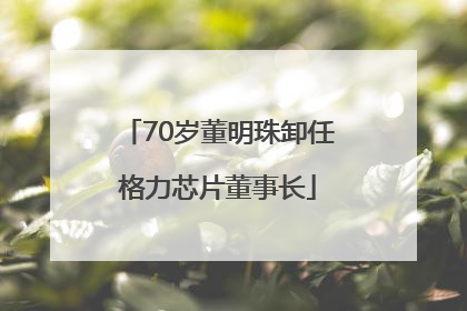 70岁董明珠卸任格力芯片董事长
