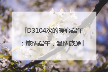 D3104次的暖心端午：粽情端午，温情旅途